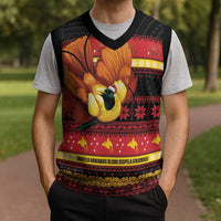 Papua New Guinea Christmas Knitted V-Neck Vest Bikpela hamamas blong dispela Krismas - Polynesian Pride