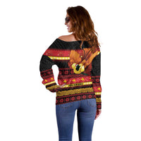 Papua New Guinea Christmas Off Shoulder Sweater Bikpela hamamas blong dispela Krismas - Polynesian Pride