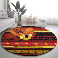 Papua New Guinea Christmas Round Carpet Bikpela hamamas blong dispela Krismas - Polynesian Pride