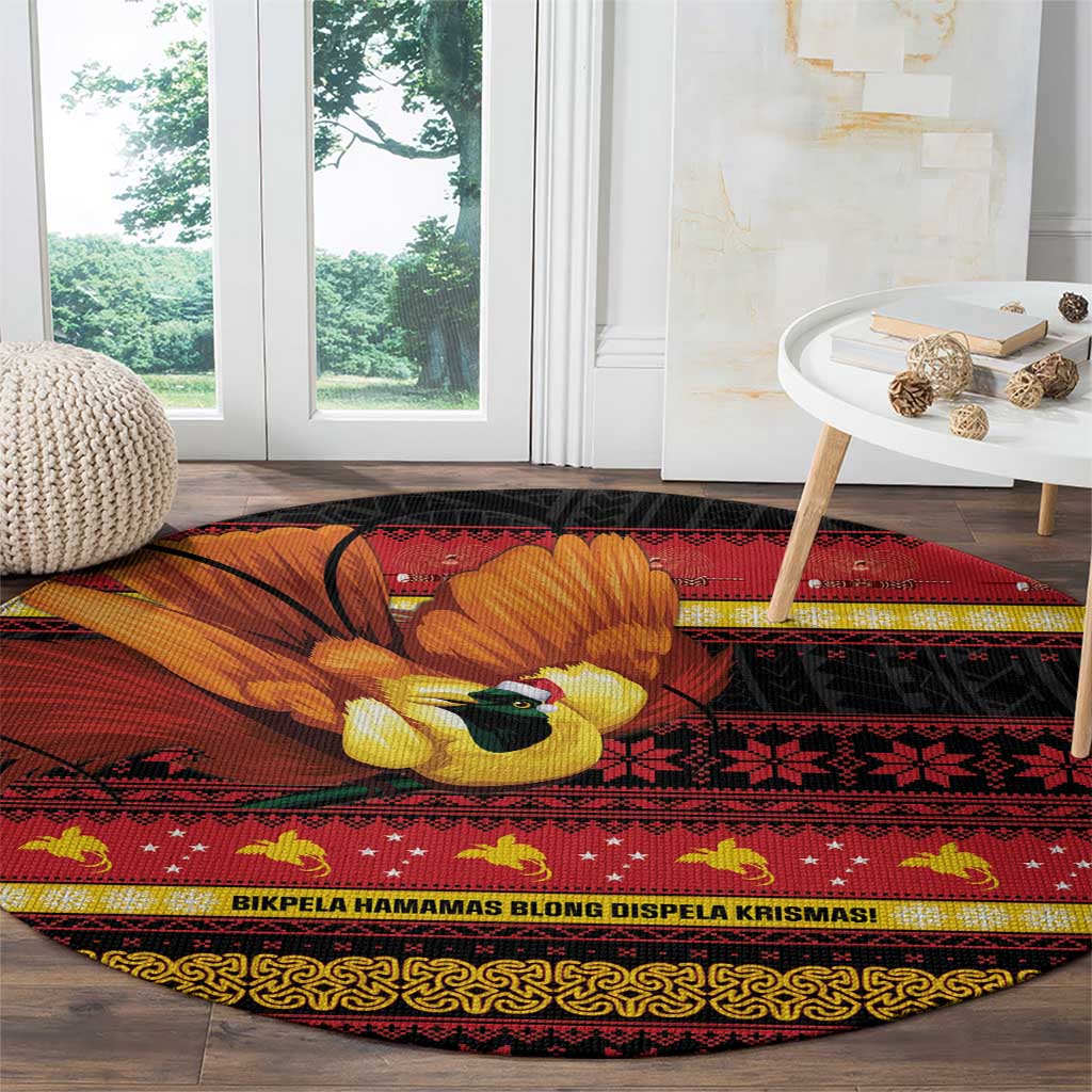 Papua New Guinea Christmas Round Carpet Bikpela hamamas blong dispela Krismas - Polynesian Pride