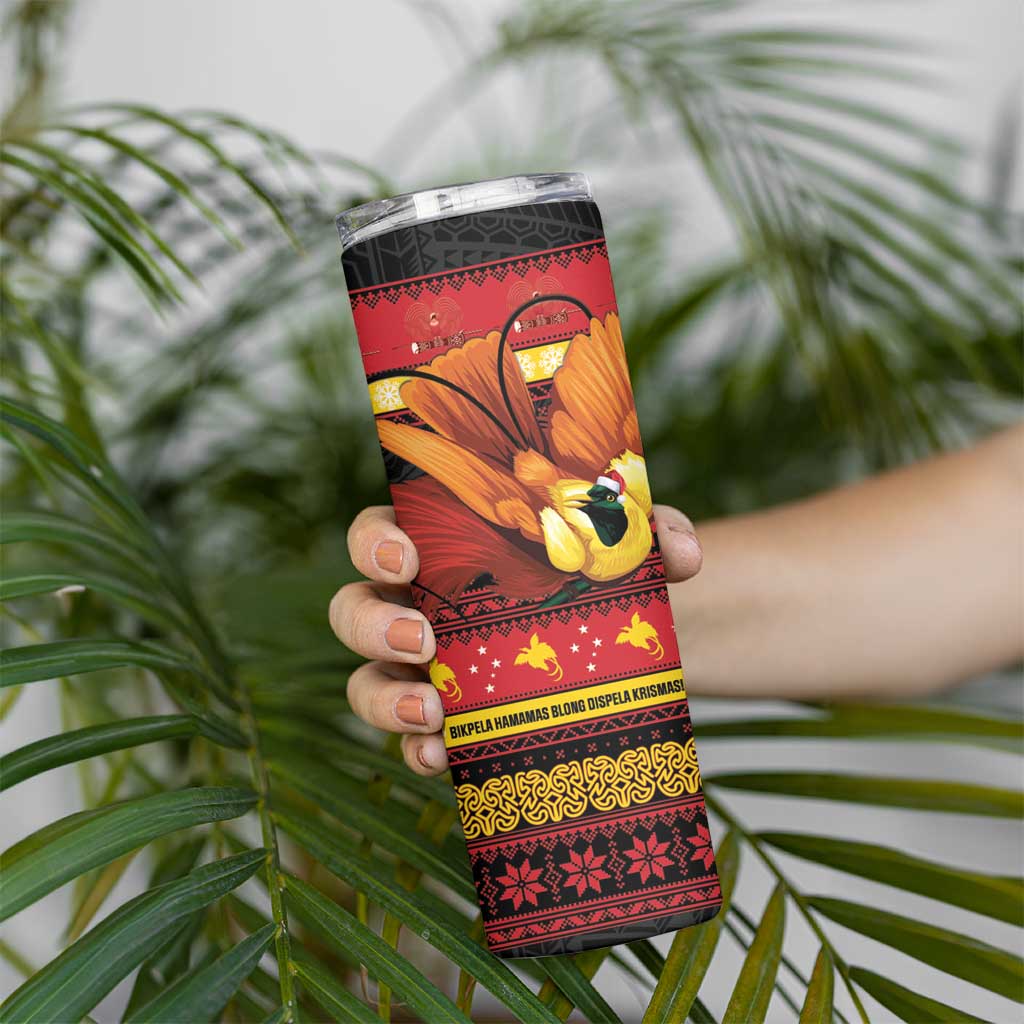 Papua New Guinea Christmas Skinny Tumbler Bikpela hamamas blong dispela Krismas - Polynesian Pride