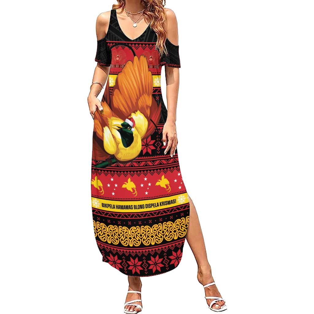 Papua New Guinea Christmas Summer Maxi Dress Bikpela hamamas blong dispela Krismas - Polynesian Pride