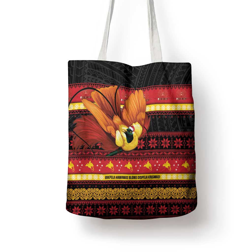 Papua New Guinea Christmas Tote Bag Bikpela hamamas blong dispela Krismas - Polynesian Pride