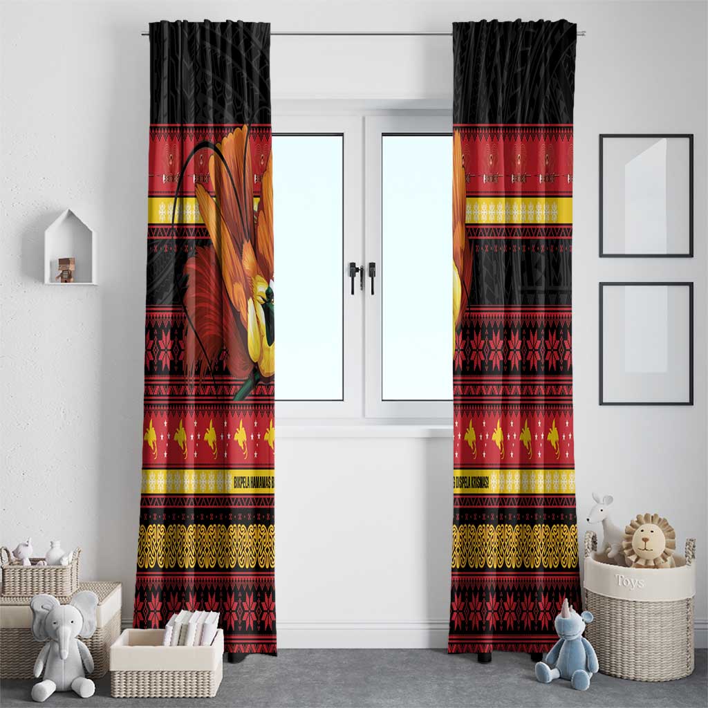 Papua New Guinea Christmas Window Curtain Bikpela hamamas blong dispela Krismas - Polynesian Pride