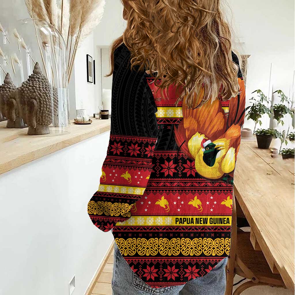 Papua New Guinea Christmas Women Casual Shirt Bikpela hamamas blong dispela Krismas - Polynesian Pride