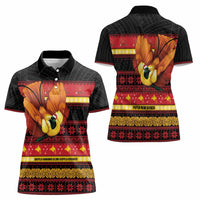 Papua New Guinea Christmas Women Polo Shirt Bikpela hamamas blong dispela Krismas - Polynesian Pride