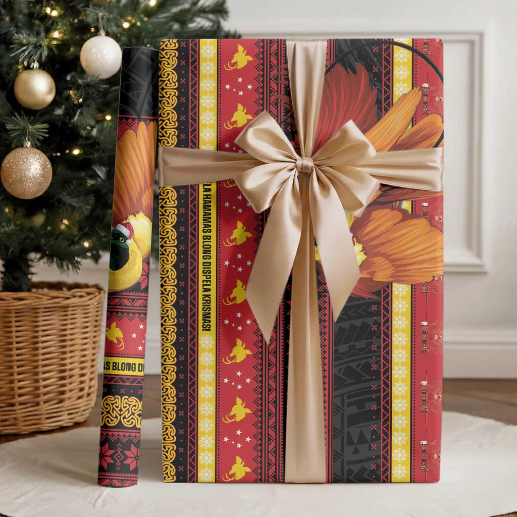Papua New Guinea Christmas Wrapping Paper Bikpela hamamas blong dispela Krismas - Polynesian Pride