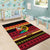 Vanuatu Christmas Area Rug Joyeux Noel Surfing Santa With Boar Tusk - Polynesian Pride
