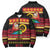Vanuatu Christmas Bomber Puffer Jacket Joyeux Noel Surfing Santa With Boar Tusk - Polynesian Pride