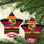 Vanuatu Christmas Ceramic Ornament Joyeux Noel Surfing Santa With Boar Tusk - Polynesian Pride