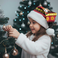 Vanuatu Christmas Santa Hat Joyeux Noel Surfing Santa With Boar Tusk - Polynesian Pride
