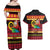 Vanuatu Christmas Couples Matching Off Shoulder Maxi Dress and Hawaiian Shirt Joyeux Noel Surfing Santa With Boar Tusk - Polynesian Pride