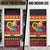 Vanuatu Christmas Door Cover Joyeux Noel Surfing Santa With Boar Tusk - Polynesian Pride