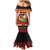 Vanuatu Christmas Family Matching Mermaid Dress and Hawaiian Shirt Joyeux Noel Surfing Santa With Boar Tusk - Polynesian Pride