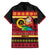 Vanuatu Christmas Family Matching Off The Shoulder Long Sleeve Dress and Hawaiian Shirt Joyeux Noel Surfing Santa With Boar Tusk - Polynesian Pride