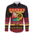 Vanuatu Christmas Family Matching Off The Shoulder Long Sleeve Dress and Hawaiian Shirt Joyeux Noel Surfing Santa With Boar Tusk - Polynesian Pride