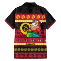 Vanuatu Christmas Hawaiian Shirt Joyeux Noel Surfing Santa With Boar Tusk - Polynesian Pride