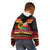 Vanuatu Christmas Kid Hoodie Joyeux Noel Surfing Santa With Boar Tusk - Polynesian Pride