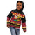 Vanuatu Christmas Kid Hoodie Joyeux Noel Surfing Santa With Boar Tusk - Polynesian Pride