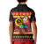 Vanuatu Christmas Kid Polo Shirt Joyeux Noel Surfing Santa With Boar Tusk - Polynesian Pride