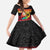 Vanuatu Christmas Kid Short Sleeve Dress Joyeux Noel Surfing Santa With Boar Tusk - Polynesian Pride