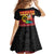Vanuatu Christmas Kid Short Sleeve Dress Joyeux Noel Surfing Santa With Boar Tusk - Polynesian Pride