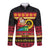 Vanuatu Christmas Long Sleeve Button Shirt Joyeux Noel Surfing Santa With Boar Tusk - Polynesian Pride