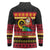 Vanuatu Christmas Long Sleeve Polo Shirt Joyeux Noel Surfing Santa With Boar Tusk - Polynesian Pride