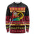 Vanuatu Christmas Long Sleeve Shirt Joyeux Noel Surfing Santa With Boar Tusk - Polynesian Pride