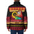 Vanuatu Christmas Padded Jacket Joyeux Noel Surfing Santa With Boar Tusk - Polynesian Pride