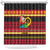 Vanuatu Christmas Shower Curtain Joyeux Noel Surfing Santa With Boar Tusk - Polynesian Pride