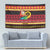 Vanuatu Christmas Tapestry Joyeux Noel Surfing Santa With Boar Tusk - Polynesian Pride