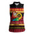 Vanuatu Christmas Women Sleeveless Polo Shirt Joyeux Noel Surfing Santa With Boar Tusk - Polynesian Pride
