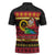 Vanuatu Christmas Zipper Polo Shirt Joyeux Noel Surfing Santa With Boar Tusk - Polynesian Pride