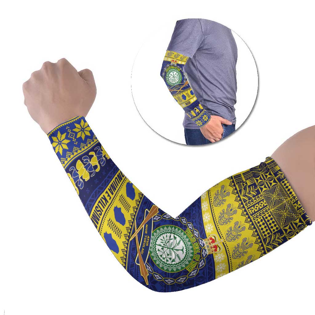 Niue Christmas Arm Sleeves Monuina e Kilisimasi Hiapo Motifs - Polynesian Pride