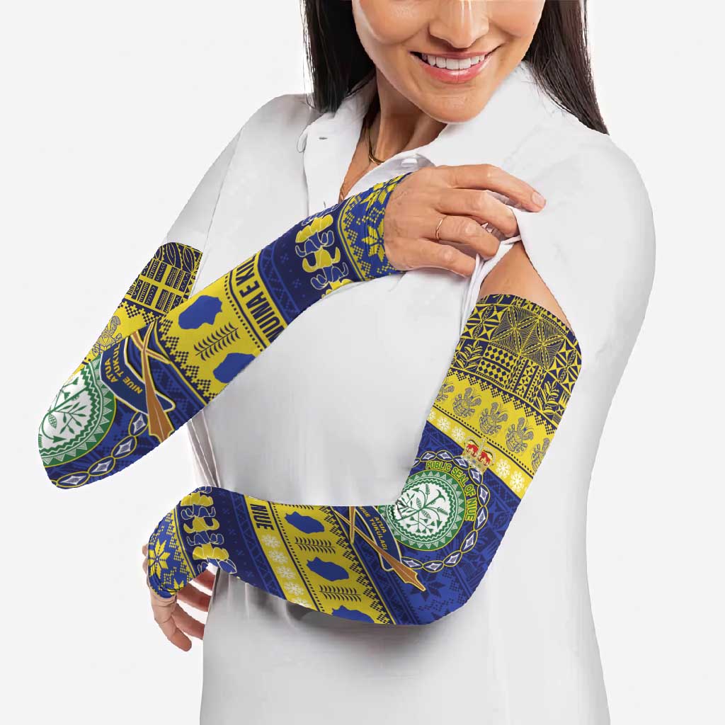 Niue Christmas Arm Sleeves Monuina e Kilisimasi Hiapo Motifs - Polynesian Pride