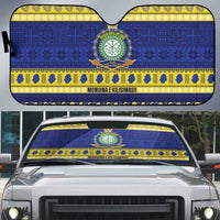Niue Christmas Auto Sun Shade Monuina e Kilisimasi Hiapo Motifs - Polynesian Pride