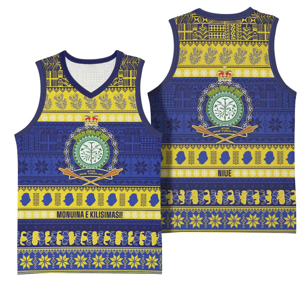 Niue Christmas Basketball Jersey Monuina e Kilisimasi Hiapo Motifs - Polynesian Pride