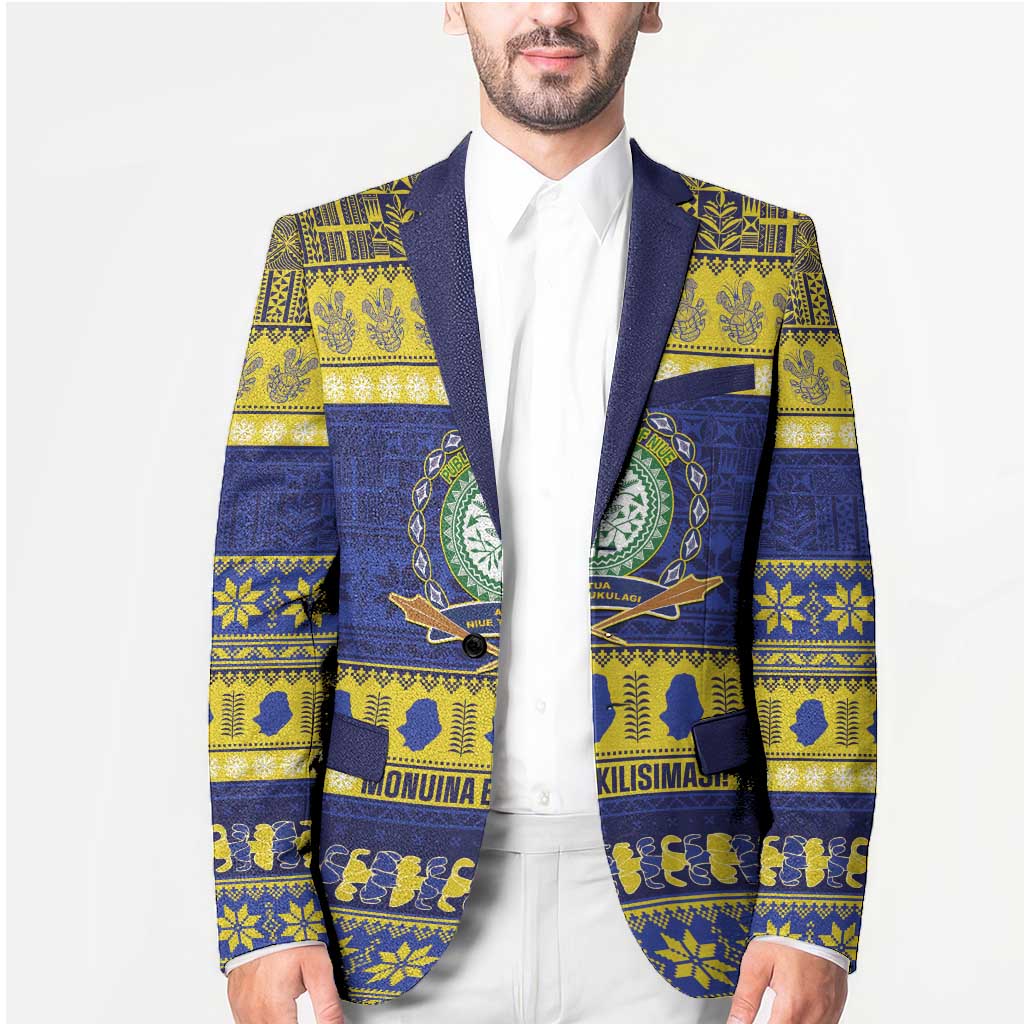 Niue Christmas Blazer Monuina e Kilisimasi Hiapo Motifs - Polynesian Pride