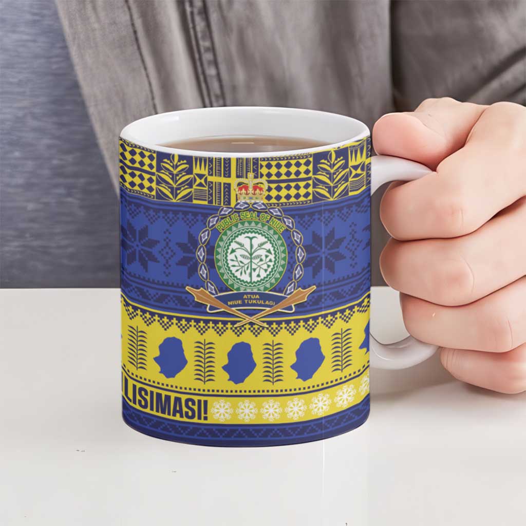 Niue Christmas Ceramic Mug Monuina e Kilisimasi Hiapo Motifs - Polynesian Pride