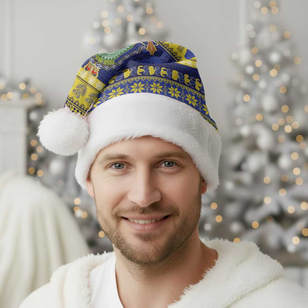 Niue Christmas Santa Hat Monuina e Kilisimasi Hiapo Motifs - Polynesian Pride
