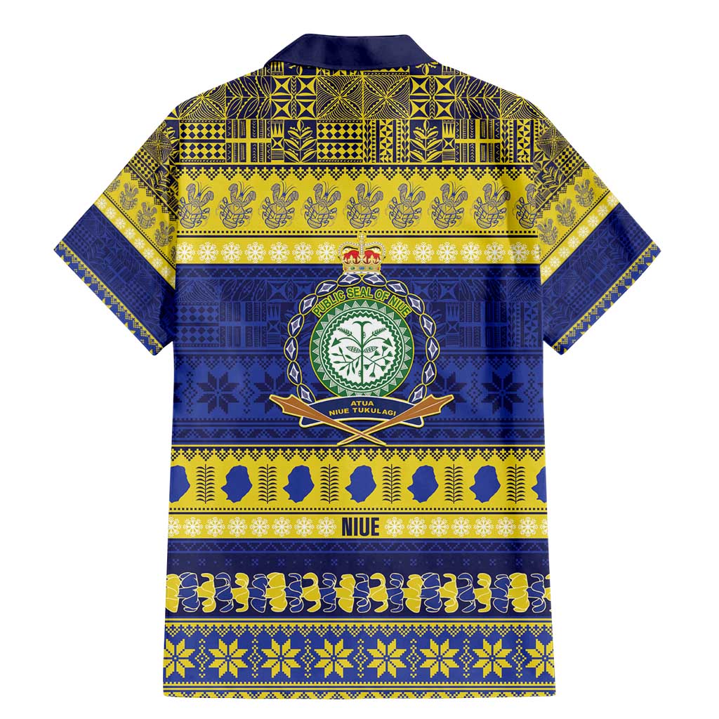 Niue Christmas Family Matching Mermaid Dress and Hawaiian Shirt Monuina e Kilisimasi Hiapo Motifs - Polynesian Pride