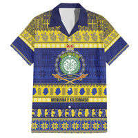 Niue Christmas Family Matching Off The Shoulder Long Sleeve Dress and Hawaiian Shirt Monuina e Kilisimasi Hiapo Motifs - Polynesian Pride
