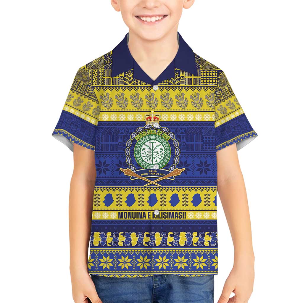 Niue Christmas Family Matching Summer Maxi Dress and Hawaiian Shirt Monuina e Kilisimasi Hiapo Motifs - Polynesian Pride