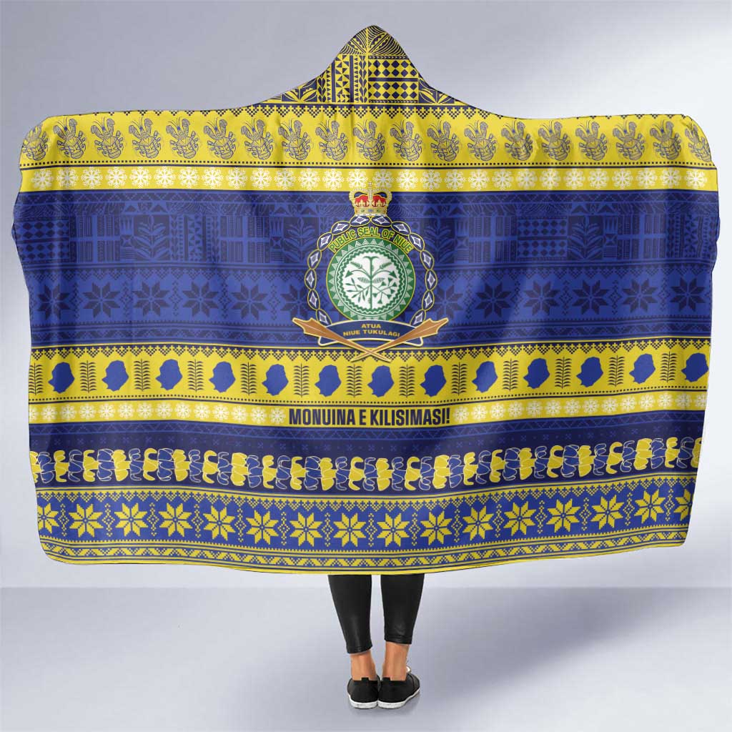 Niue Christmas Hooded Blanket Monuina e Kilisimasi Hiapo Motifs - Polynesian Pride