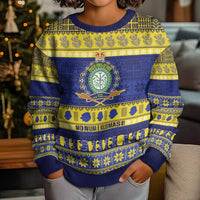 Niue Christmas Kid Ugly Christmas Sweater Monuina e Kilisimasi Hiapo Motifs - Polynesian Pride