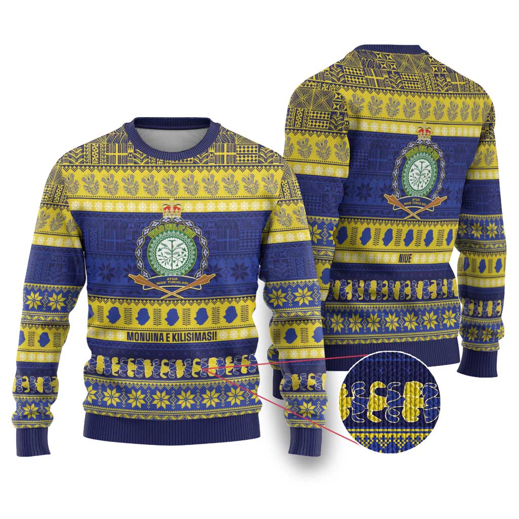 Niue Christmas Ugly Christmas Sweater Monuina e Kilisimasi Hiapo Motifs - Polynesian Pride