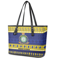 Niue Christmas Leather Tote Bag Monuina e Kilisimasi Hiapo Motifs - Polynesian Pride