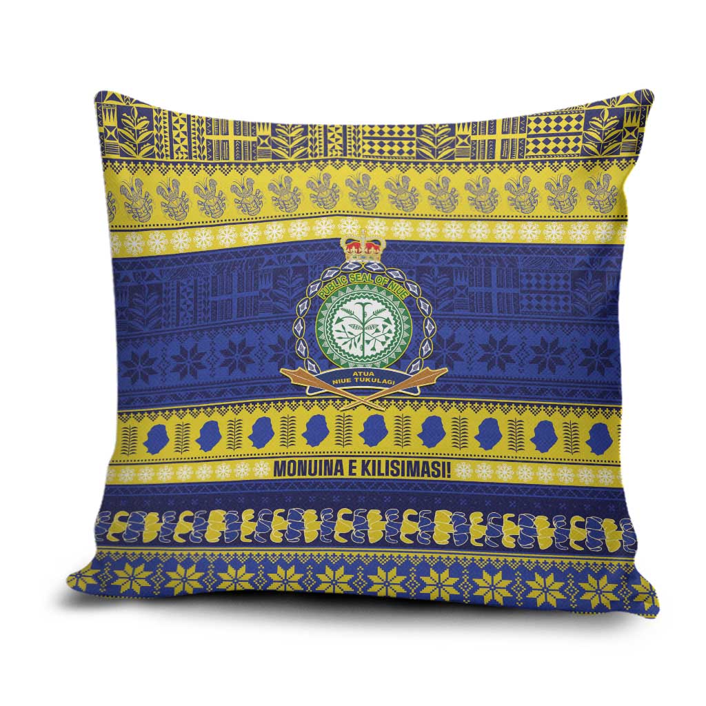 Niue Christmas Pillow Cover Monuina e Kilisimasi Hiapo Motifs - Polynesian Pride