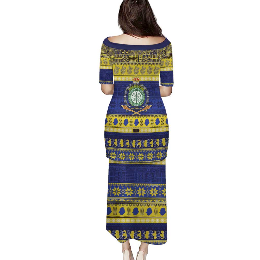 Niue Christmas Puletasi Monuina e Kilisimasi Hiapo Motifs - Polynesian Pride